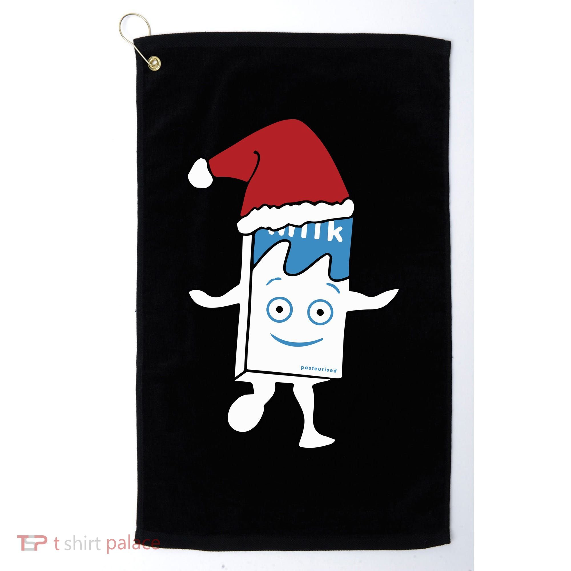Milk Carton Christmas Golf Towel