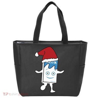 Milk Carton Christmas Tote Bag