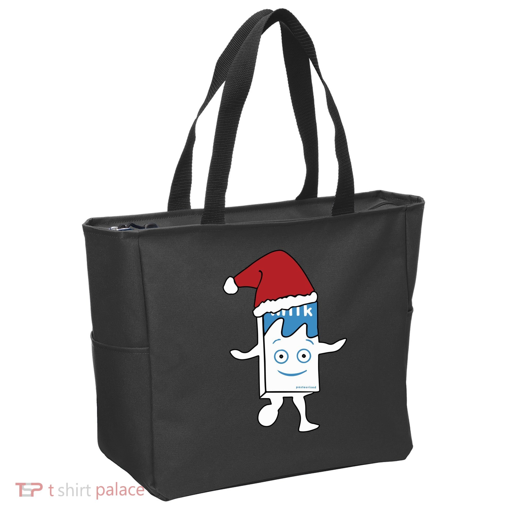 Milk Carton Christmas Tote Bag