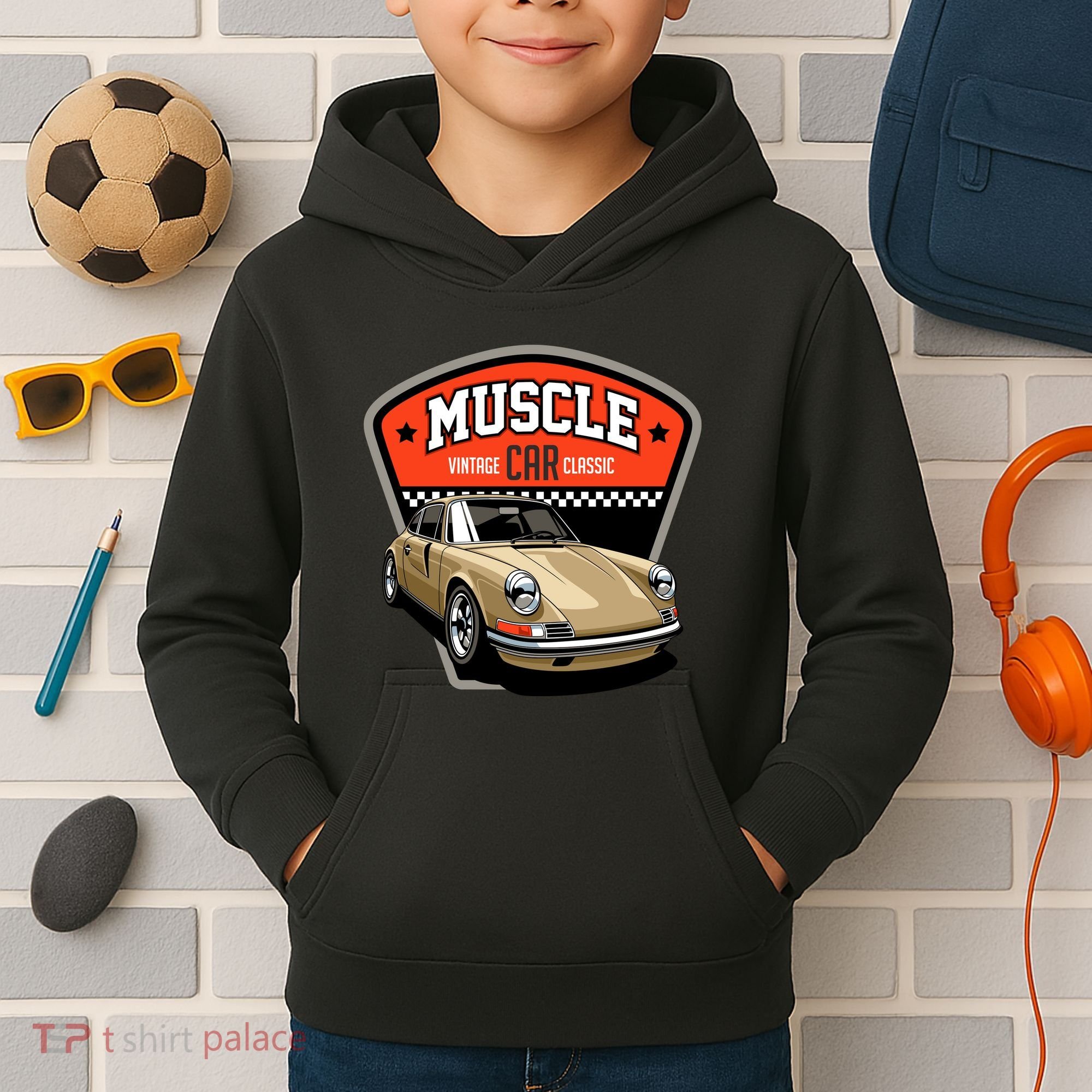 Muscle Car Classic Kids Hoodie