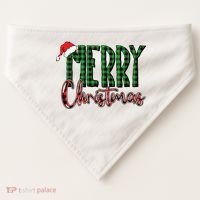 Merry Christmas Classic Logo USA-Made Doggie Bandana thumb 0