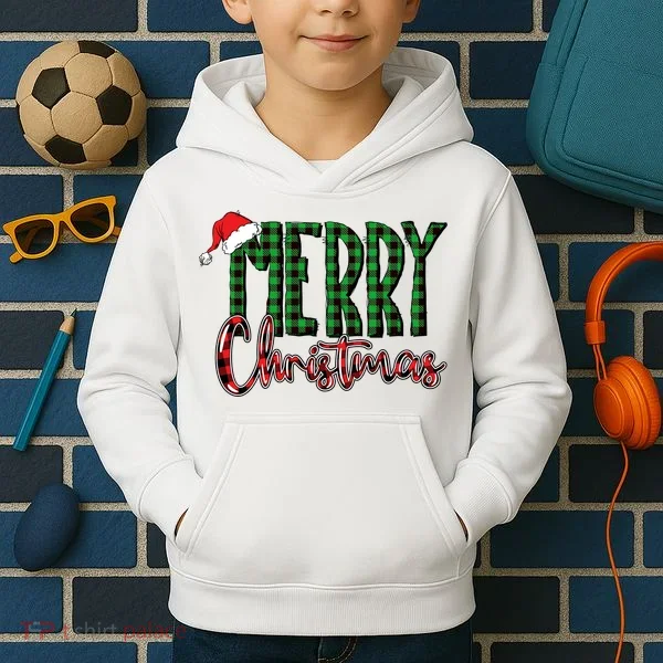 Merry Christmas Classic Logo Kids Hoodie