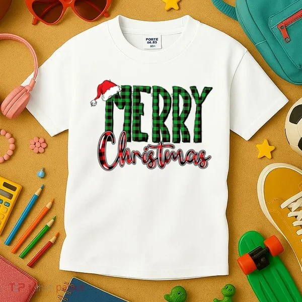 Merry Christmas Classic Logo Kids T-Shirt