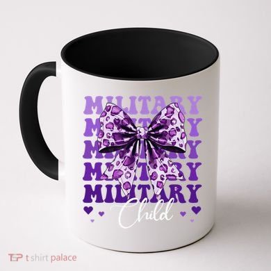 Military Child Coquette Bow Purple Up Camo Coffee Mug