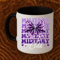 Military Child Coquette Bow Purple Up Camo Coffee Mug thumb 2