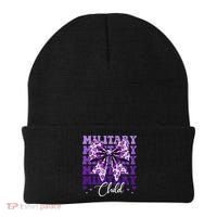 Military Child Coquette Bow Purple Up Camo Beanie thumb 0
