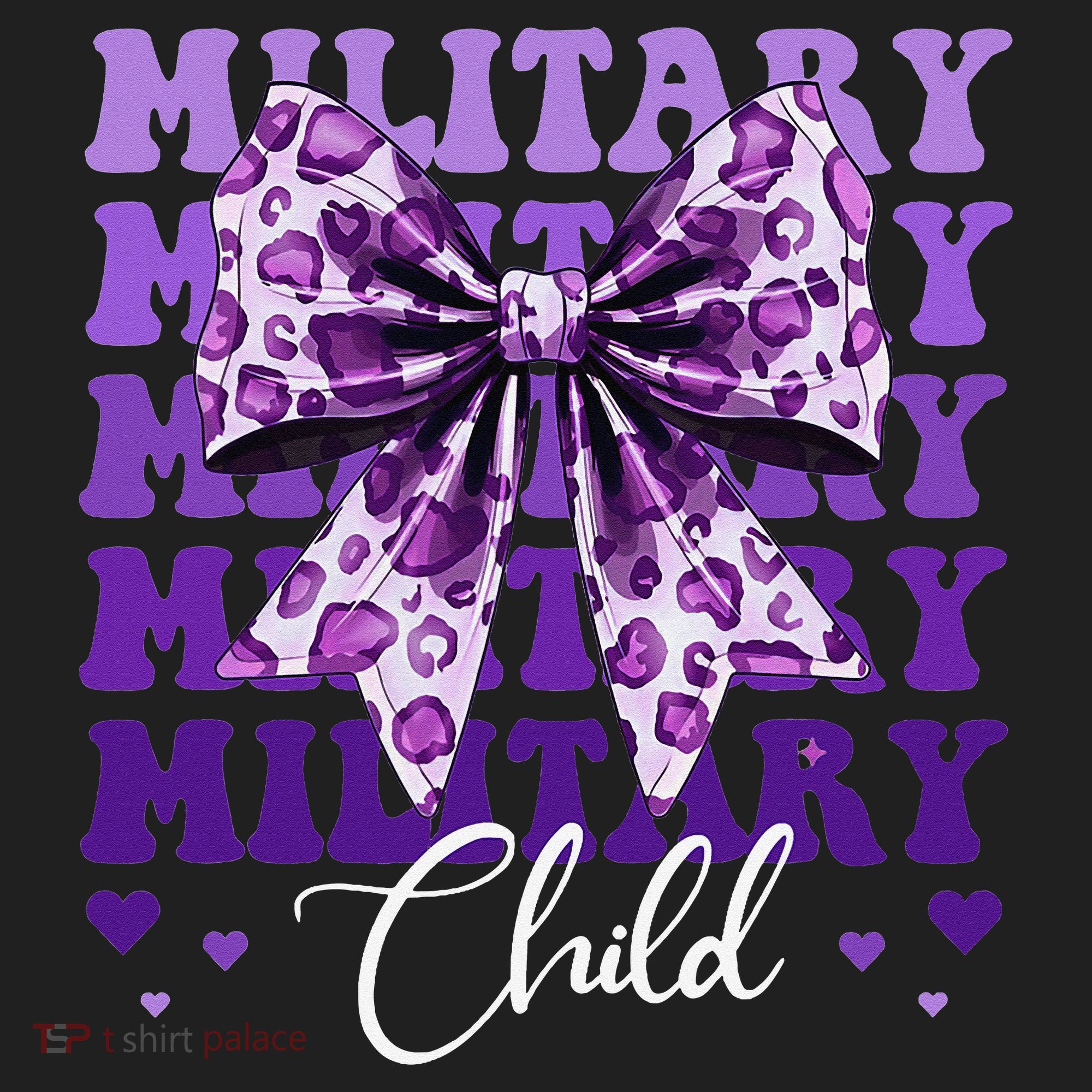 Military Child Coquette Bow Purple Up Camo Beanie