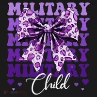 Military Child Coquette Bow Purple Up Camo Women's Hoodie thumb 2