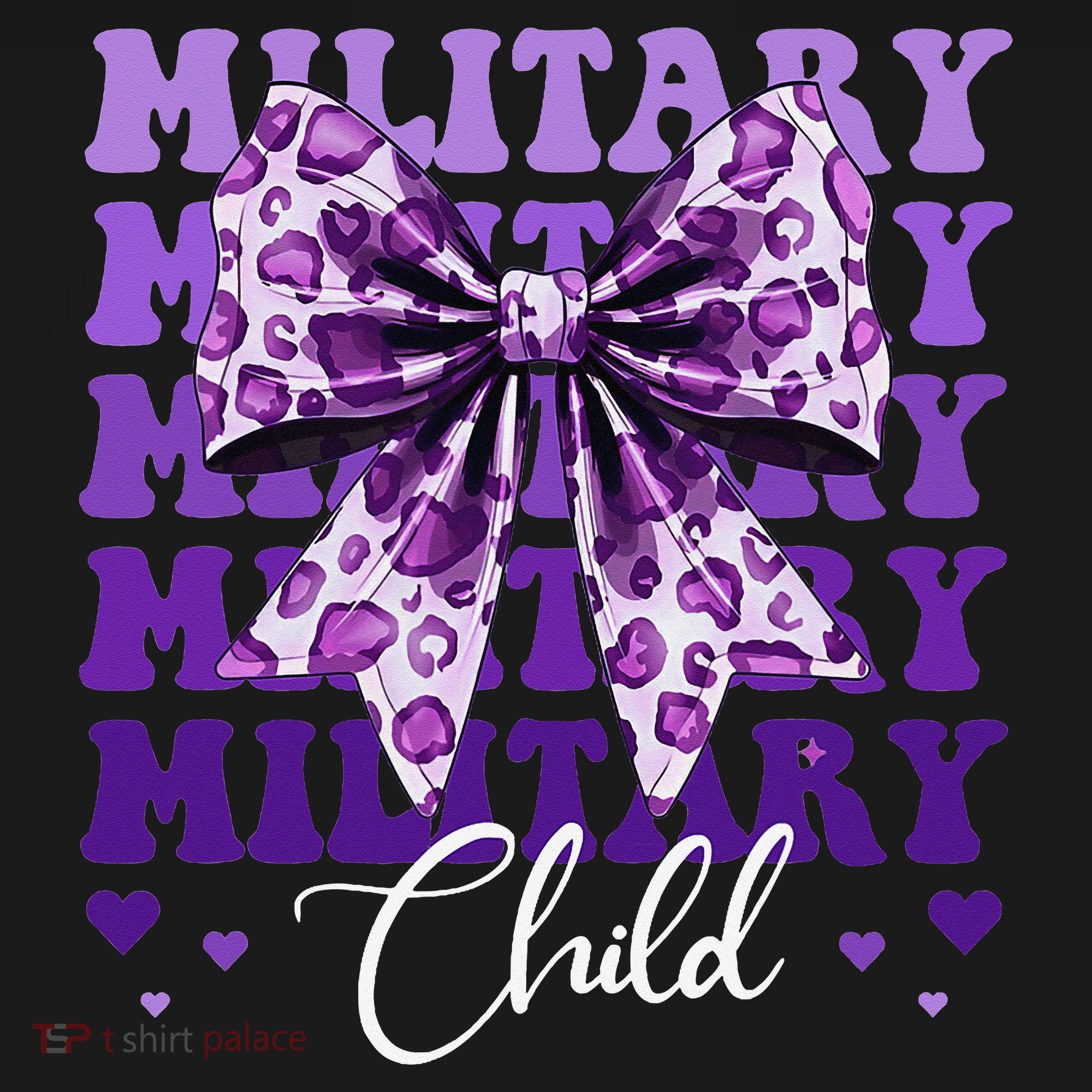 Military Child Coquette Bow Purple Up Camo Women's Hoodie