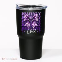 Military Child Coquette Bow Purple Up Camo Tumbler thumb 0