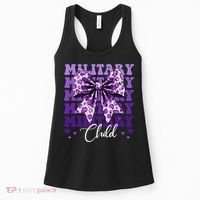Military Child Coquette Bow Purple Up Camo Women's Tank Top thumb 0