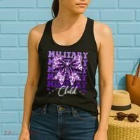 Military Child Coquette Bow Purple Up Camo Women's Tank Top thumb 2