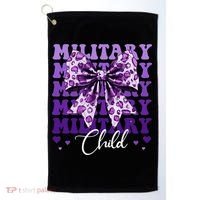 Military Child Coquette Bow Purple Up Camo Golf Towel thumb 0