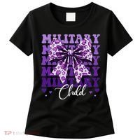 Military Child Coquette Bow Purple Up Camo Women's T-Shirt thumb 0