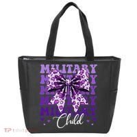 Military Child Coquette Bow Purple Up Camo Tote Bag thumb 0