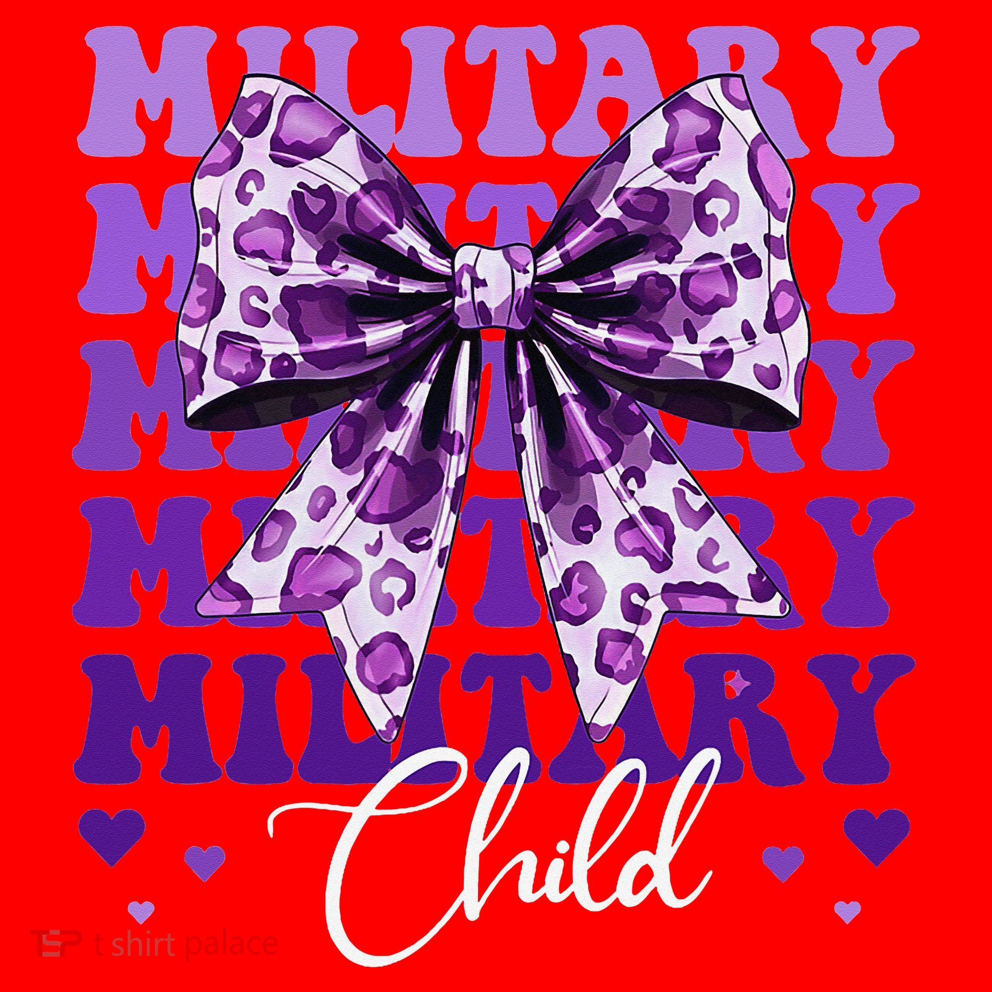 Military Child Coquette Bow Purple Up Camo Santa Hat