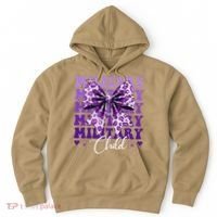 Military Child Coquette Bow Purple Up Camo Hoodie thumb 0