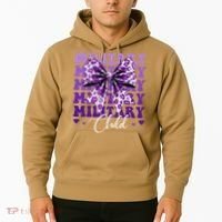 Military Child Coquette Bow Purple Up Camo Hoodie thumb 2