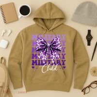 Military Child Coquette Bow Purple Up Camo Hoodie thumb 3