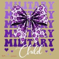 Military Child Coquette Bow Purple Up Camo Sweatshirt thumb 2