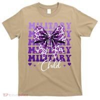 Military Child Coquette Bow Purple Up Camo T-Shirt thumb 0