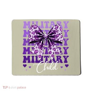 Military Child Coquette Bow Purple Up Camo Mousepad