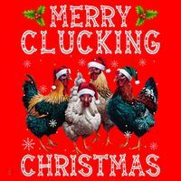 Merry Clucking Christmas Funny Chicken Lights Santa Hat Xmas Santa Hat thumb 1