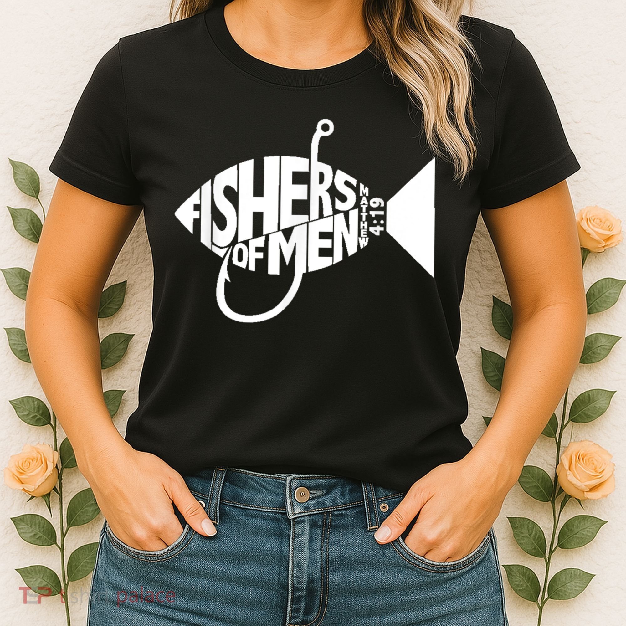 Matching Church Christian Group Bible Verse Fishers Of Men Women's T-Shirt