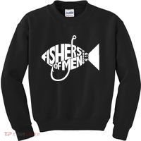 Matching Church Christian Group Bible Verse Fishers Of Men Kids Sweatshirt thumb 0