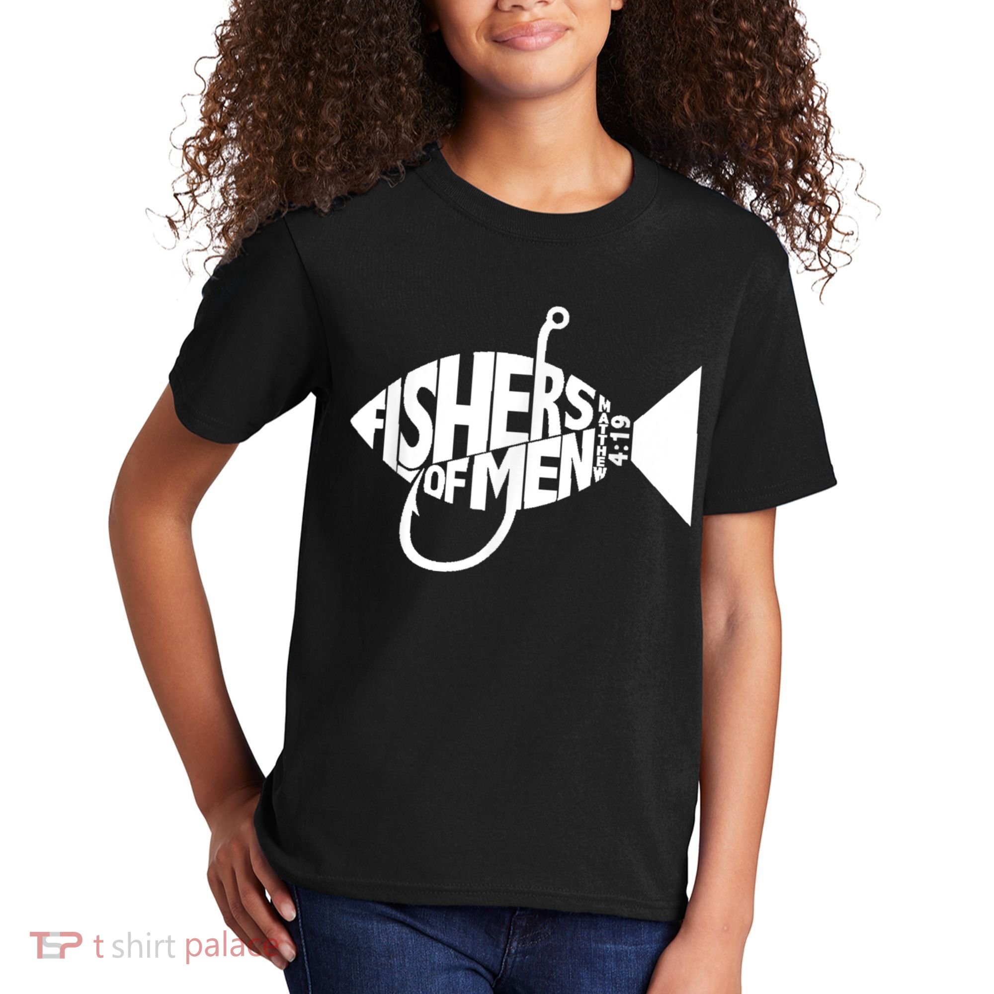 Matching Church Christian Group Bible Verse Fishers Of Men Kids T-Shirt