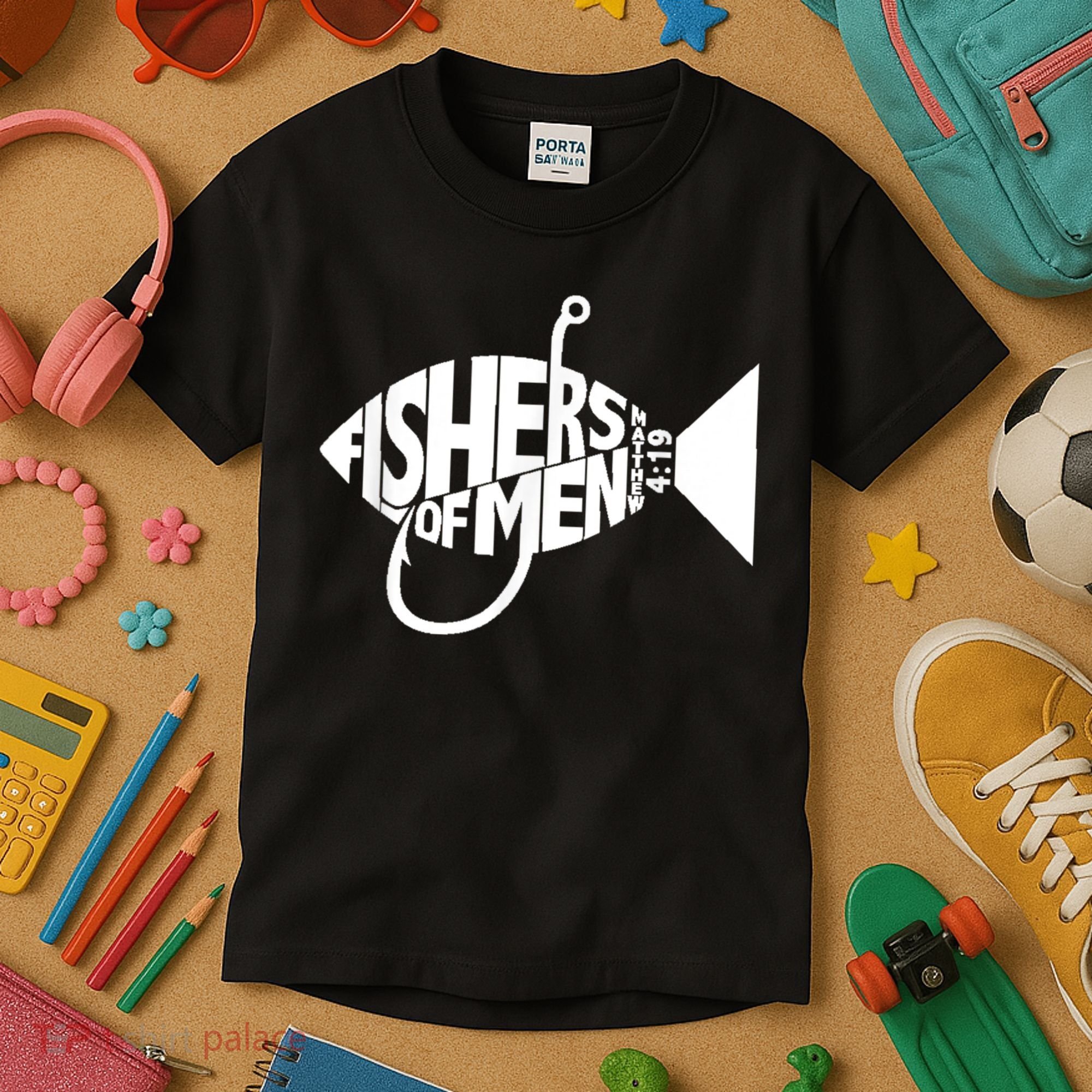 Matching Church Christian Group Bible Verse Fishers Of Men Kids T-Shirt