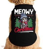 Meowy Christmas Cute Gift Doggie Tank thumb 0