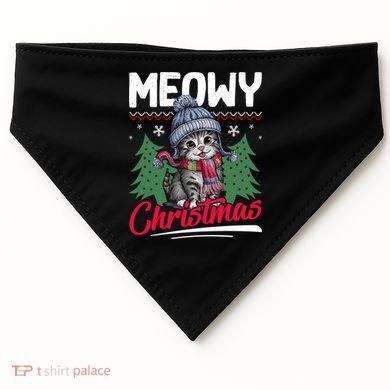 Meowy Christmas Cute Gift USA-Made Doggie Bandana