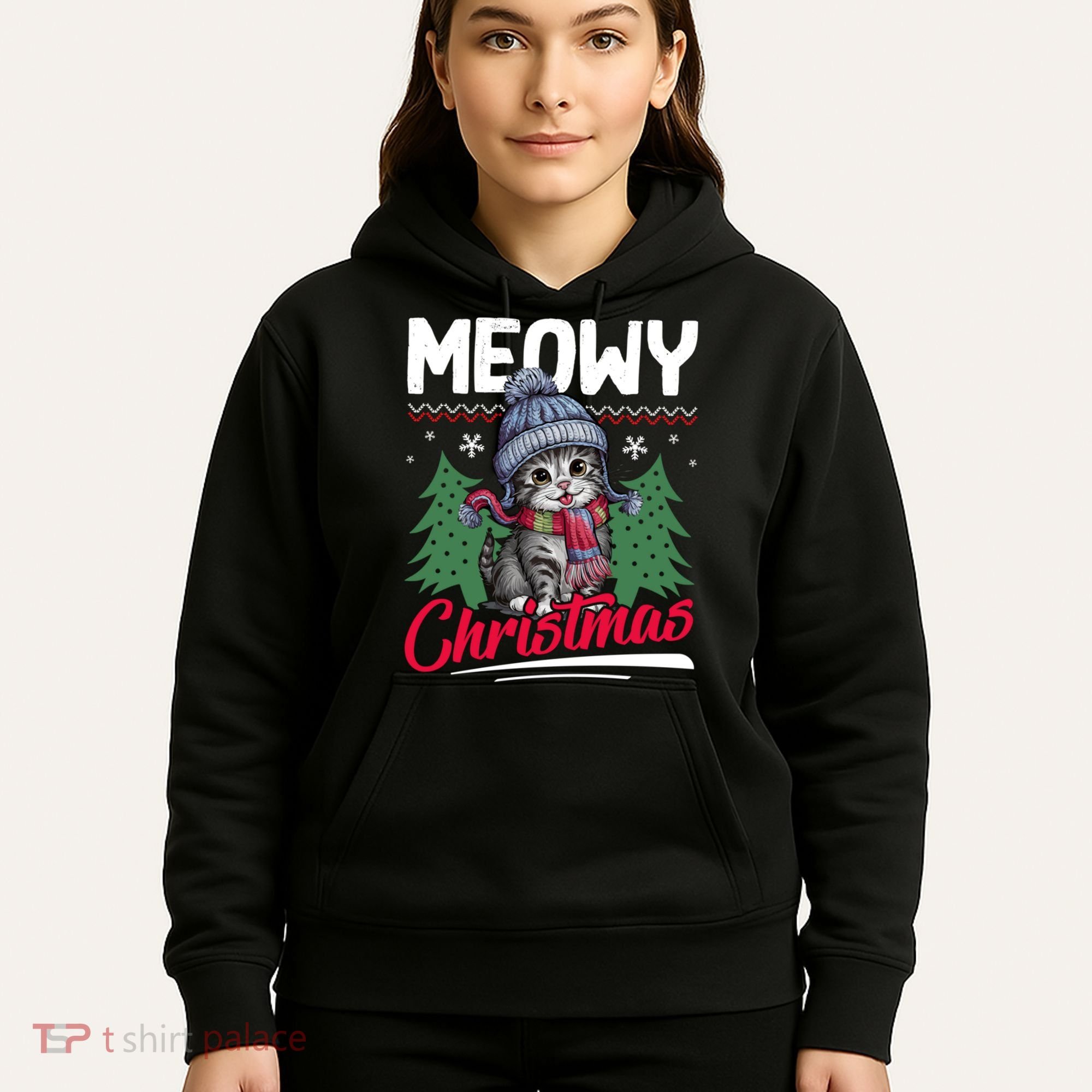 Meowy Christmas Cute Gift Hoodie