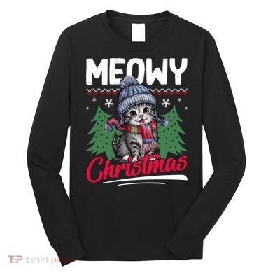 Meowy Christmas Cute Gift Long Sleeve Shirt