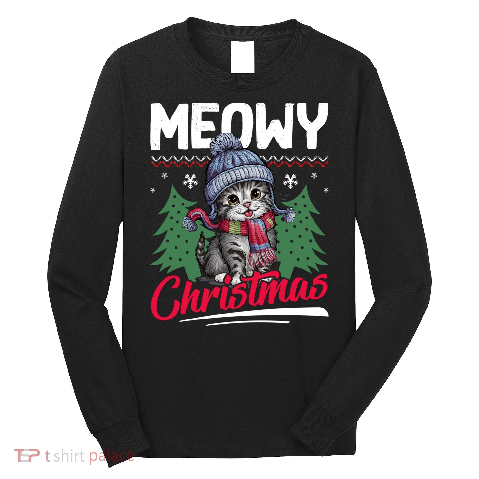 Meowy Christmas Cute Gift Long Sleeve Shirt