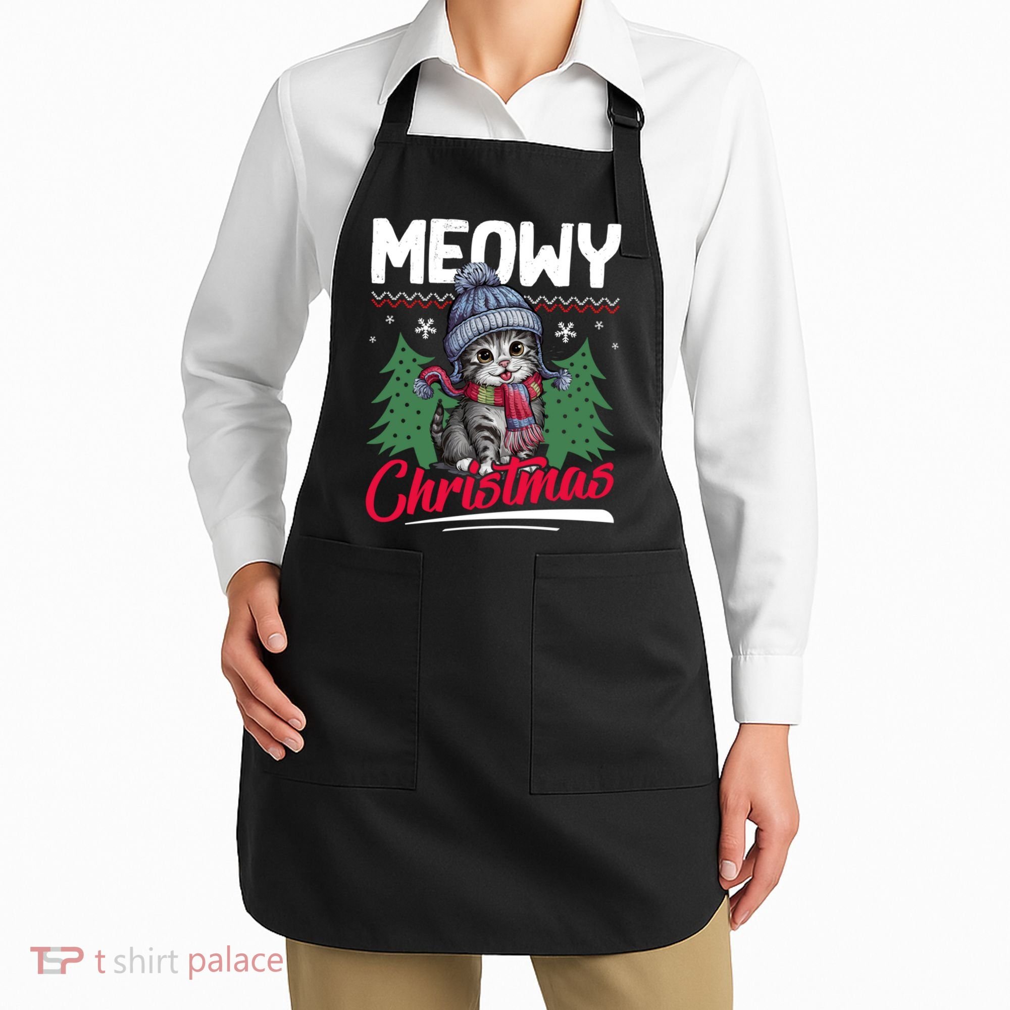 Meowy Christmas Cute Gift Apron