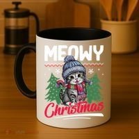 Meowy Christmas Cute Gift Coffee Mug thumb 4