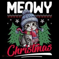 Meowy Christmas Cute Gift Ornament thumb 1