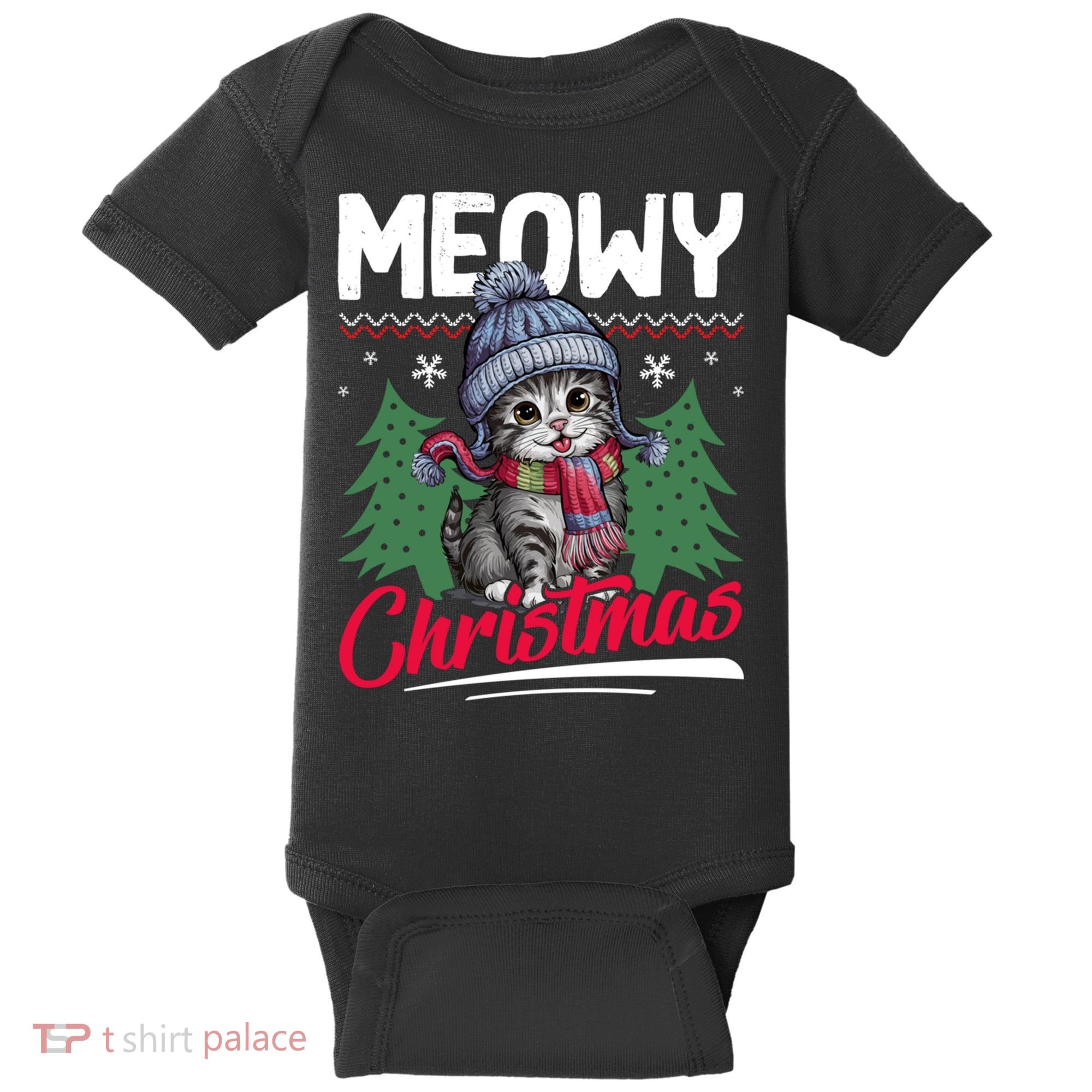 Meowy Christmas Cute Gift Baby Bodysuit