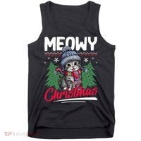 Meowy Christmas Cute Gift Tank Top thumb 0