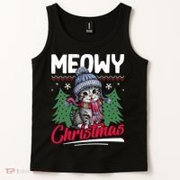 Meowy Christmas Cute Gift Tank Top thumb 2