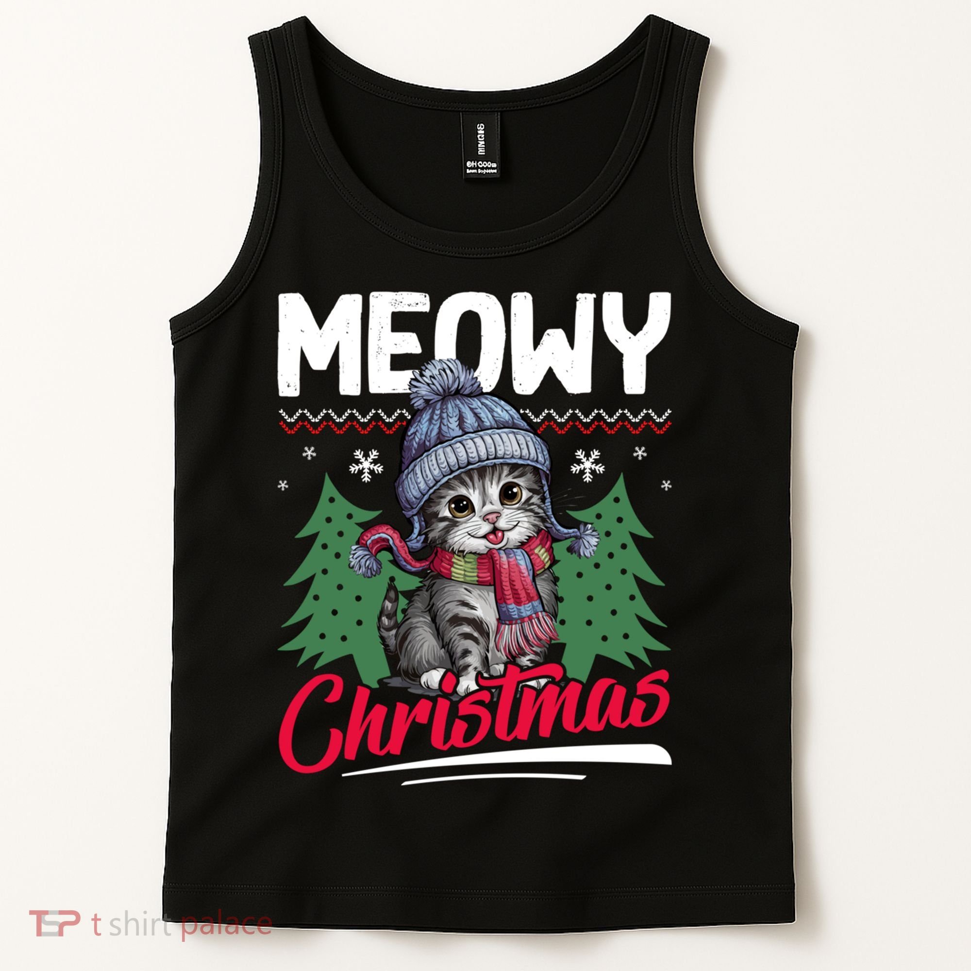 Meowy Christmas Cute Gift Tank Top
