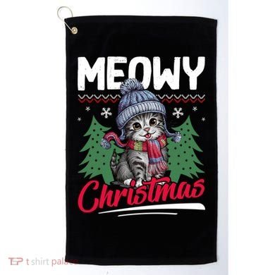 Meowy Christmas Cute Gift Golf Towel