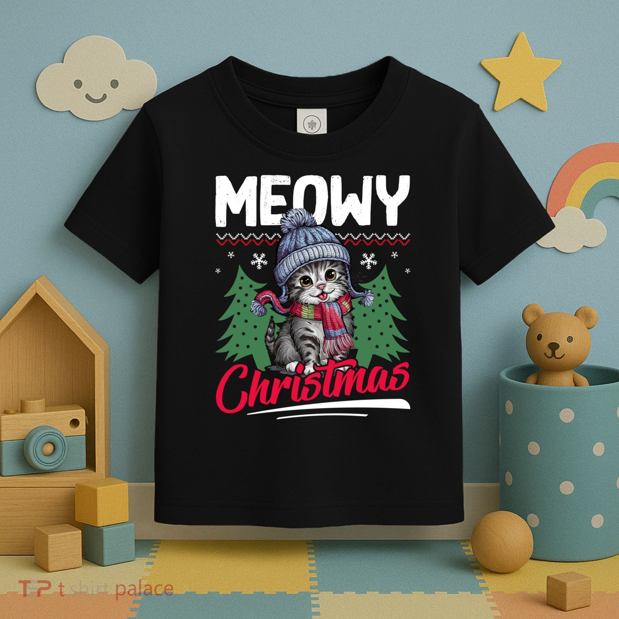 Meowy Christmas Cute Gift Toddler T-Shirt