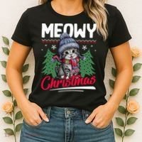 Meowy Christmas Cute Gift Women's T-Shirt thumb 2