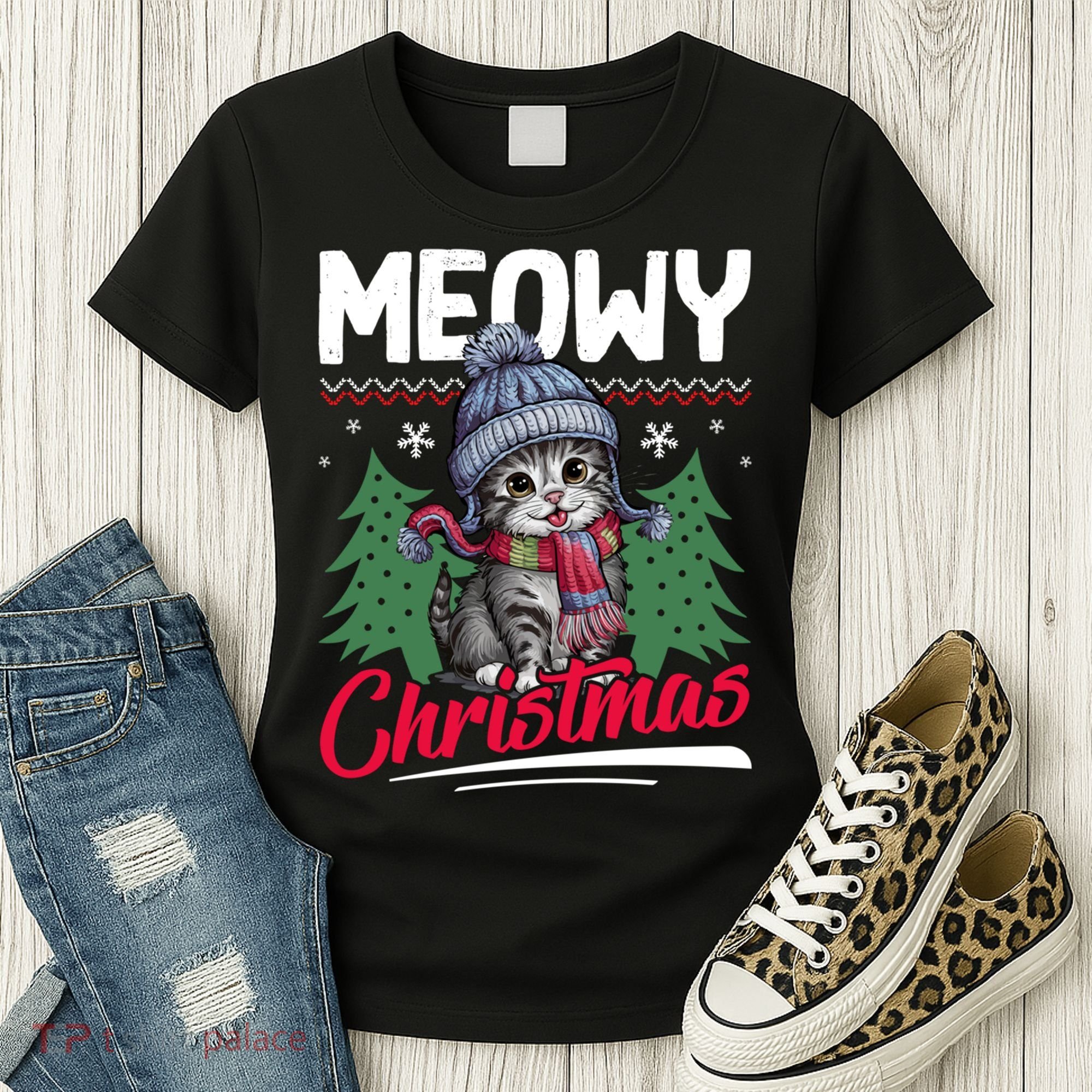 Meowy Christmas Cute Gift Women's T-Shirt