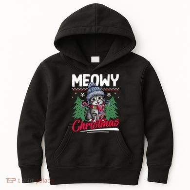 Meowy Christmas Cute Gift Kids Hoodie