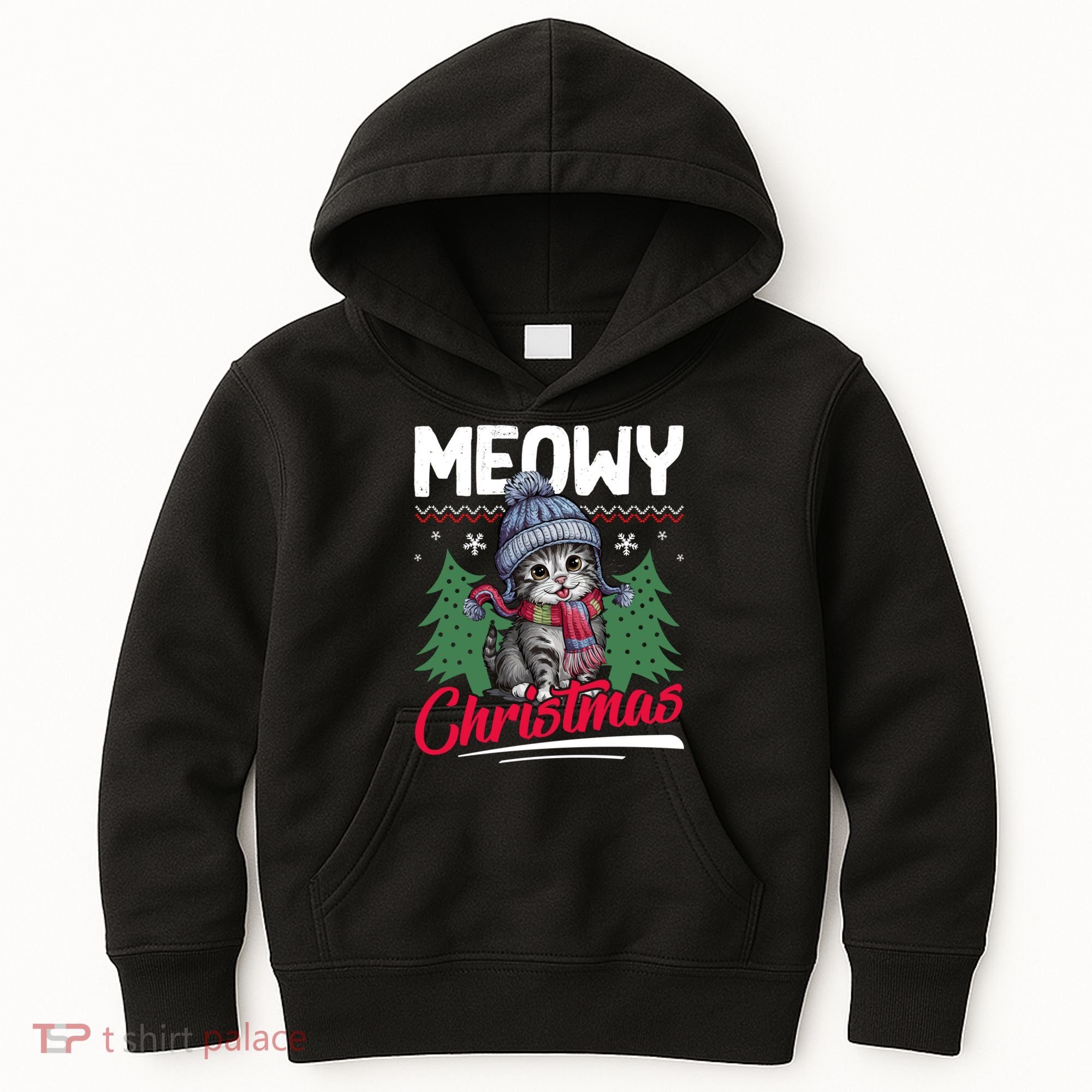 Meowy Christmas Cute Gift Kids Hoodie