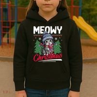 Meowy Christmas Cute Gift Kids Hoodie thumb 3